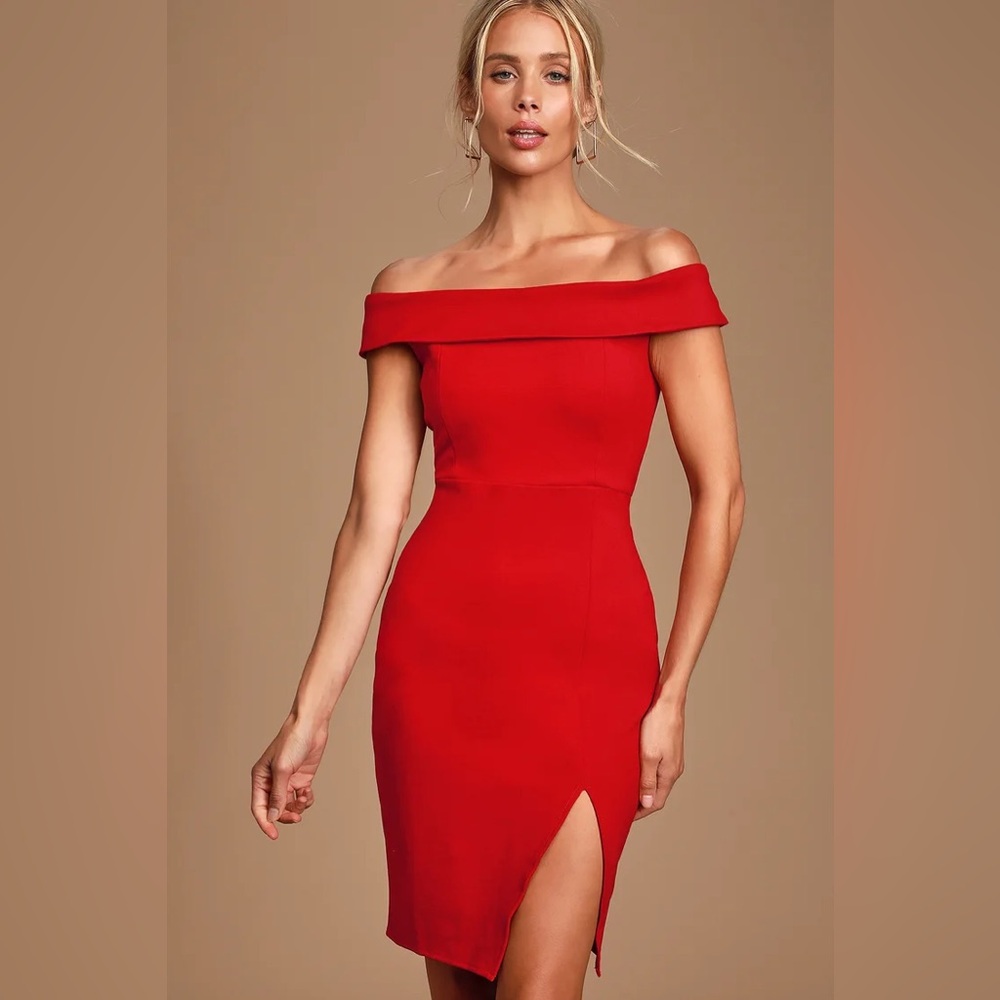 Lulu's Strapless Red Dress